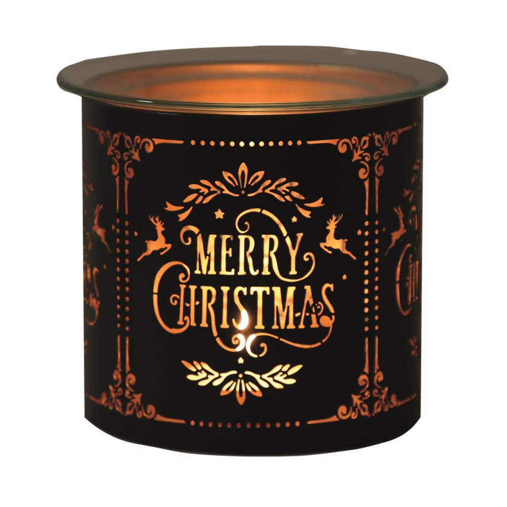 Aroma Black Merry Christmas Jar Sleeve & Wax Melt Warmer £6.29